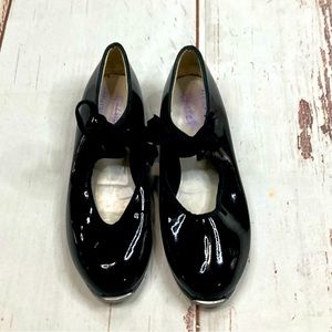 New Directions Tap Shoes Shiny Black Sz 11 Toddler